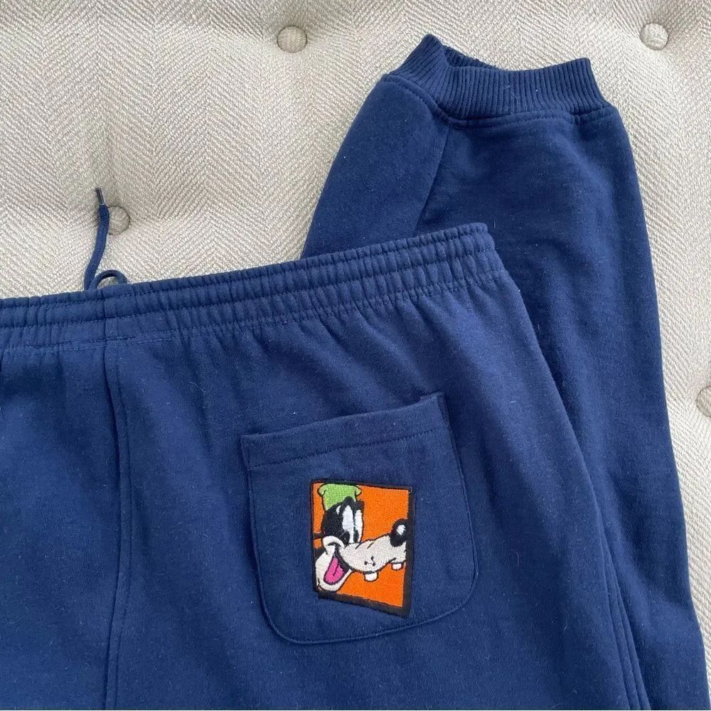 The Disney Store Blue Embroidered Goofy Joggers XXL